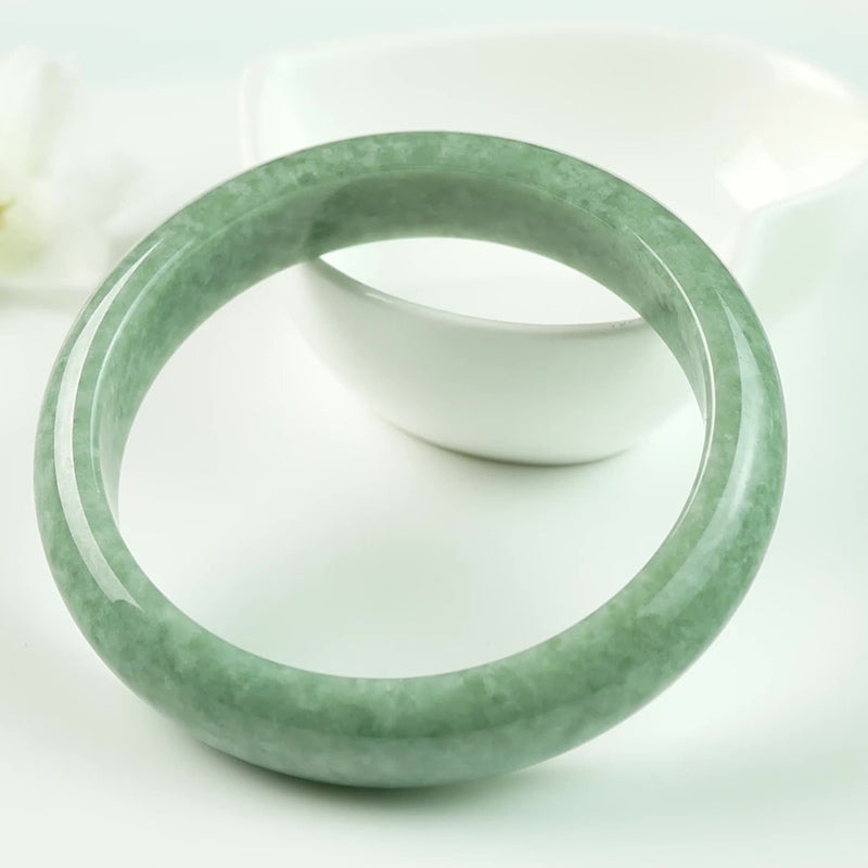 EverestArtstudios Natural Jade Luck Wealth Bangle Bracelet