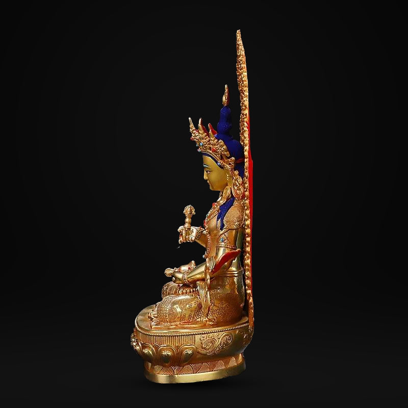 Vajrasattva Brass Statue – Full Gilded Nepal-Style Tibetan Buddhist Deity, 25cm / 36cm / 55cm (9.8” / 14.2” / 21.7”) Height
