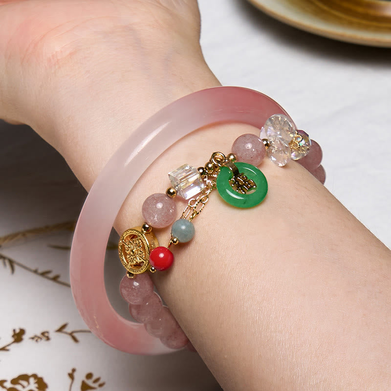 EverestArtstudios Attracting Love and Protection Pink Bracelet Bangle Bundle