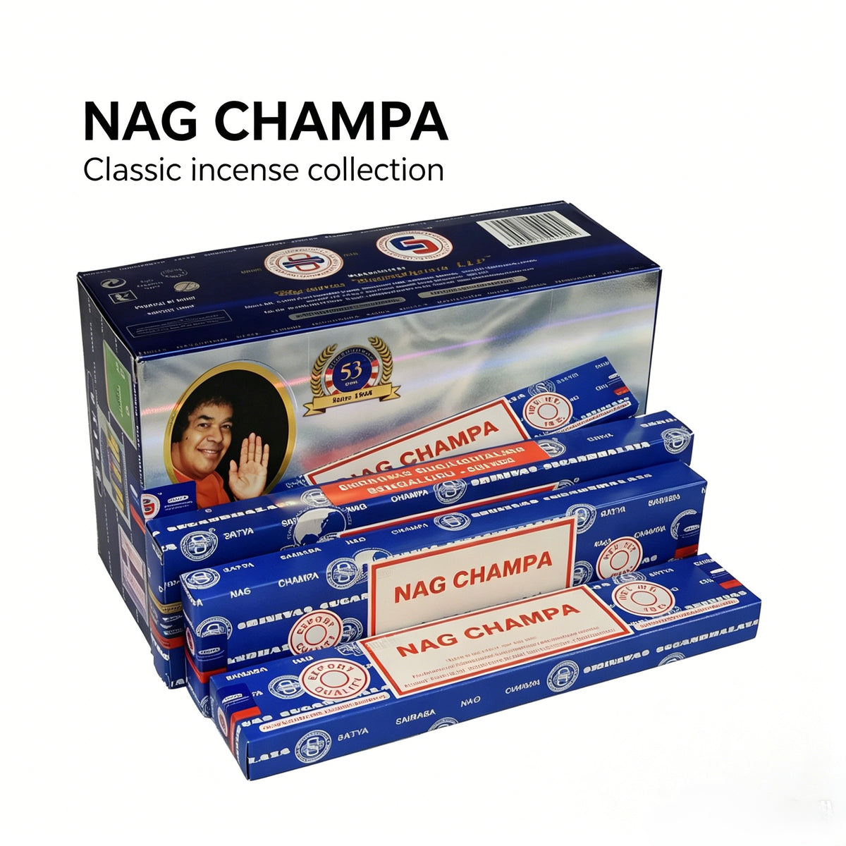 正宗 Nag Champa Sai Baba 线香 | 天然印度檀香与花香 | 15克 / 40克装 | 冥想与放松熏香