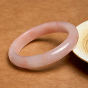 EverestArtstudios Pink Golden Silk Jade Wealth Luck Bracelet Bangle