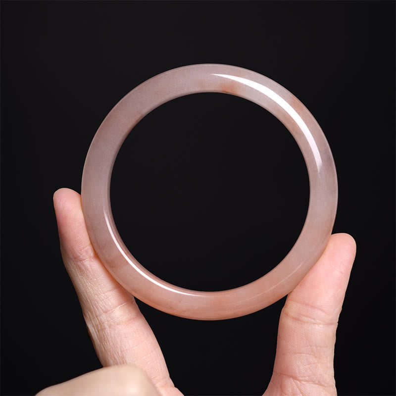 EverestArtstudios Pink Golden Silk Jade Wealth Luck Bracelet Bangle