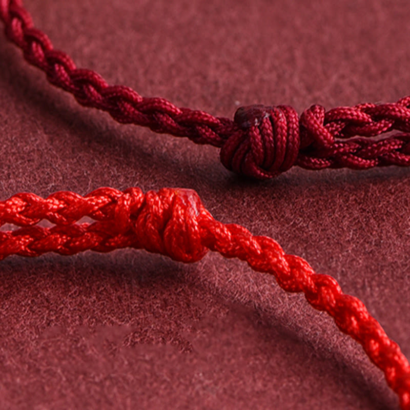 EverestArtStudios 999 Gold Small Peace Buckle Design Handmade Luck Braided Rope Bracelet Anklet