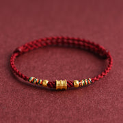 EverestArtStudios 999 Gold Small Bucket Shape Design Handmade Luck Braided Rope Bracelet Anklet