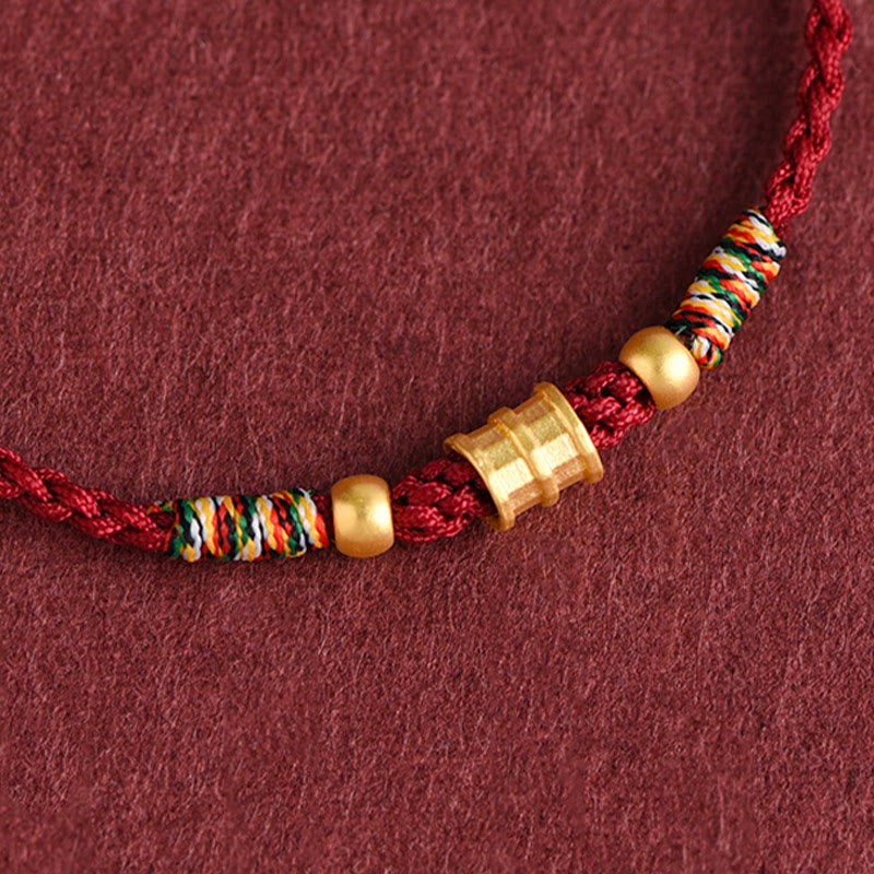 EverestArtStudios 999 Gold Small Bucket Shape Design Handmade Luck Braided Rope Bracelet Anklet