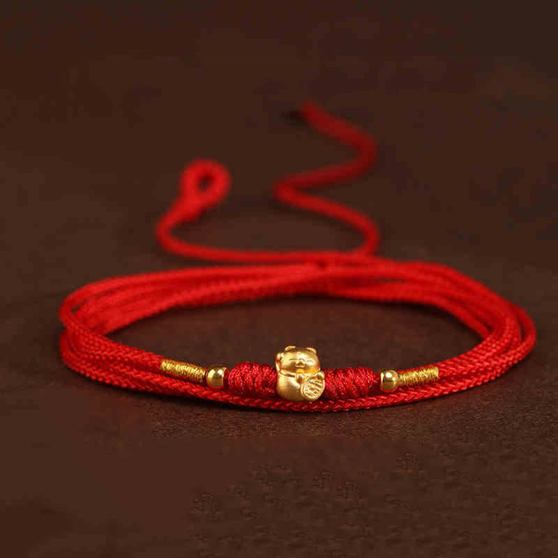 EverestArtStudios 999 Solid Gold Red String Waist Chain