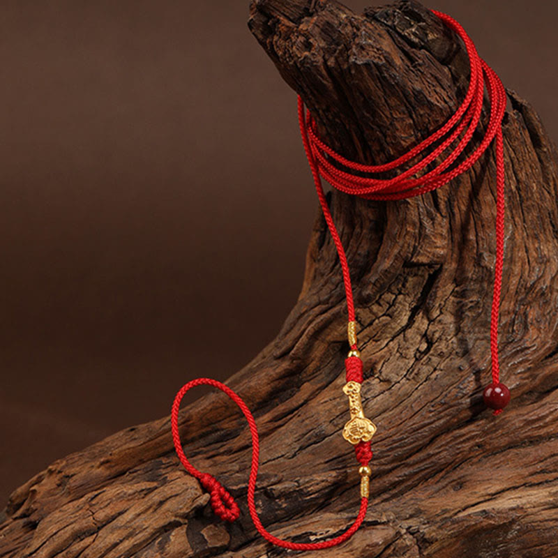 EverestArtStudios 999 Solid Gold Red String Waist Chain