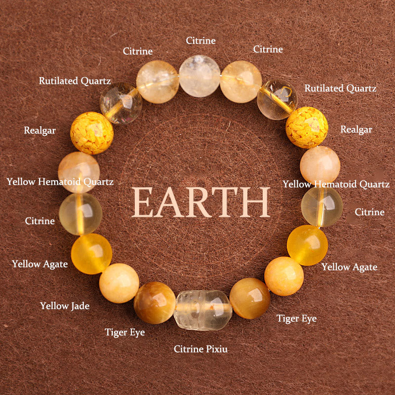 EverestArtstudios Five Elements Various Agate Crystal Green Strawberry Quartz Moss Agate Green Phantom Luck Bracelet