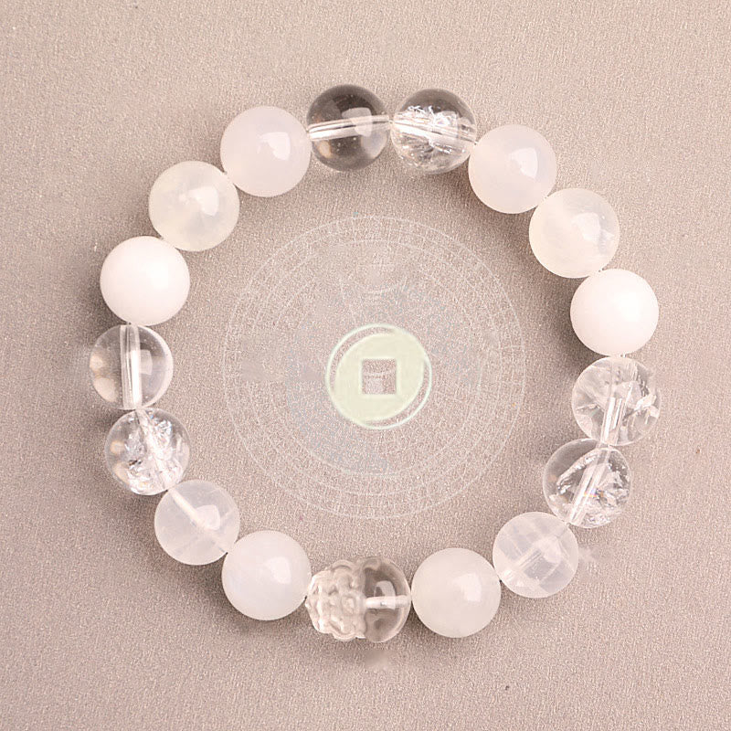 EverestArtstudios Five Elements Various Agate Crystal Green Strawberry Quartz Moss Agate Green Phantom Luck Bracelet