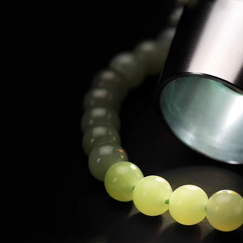 EverestArtstudios Natural Hetian Jade Agate Rabbit Copper Coin Luck Bracelet