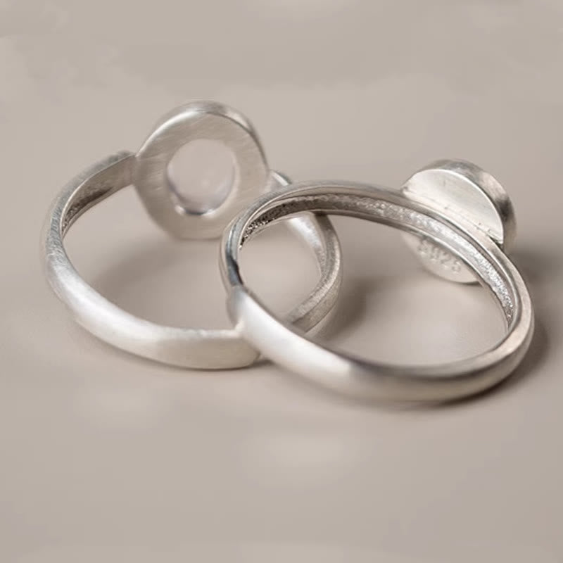 EverestArtstudios Natural 925 Sterling Silver Pink Crystal Adjustable Warmth Ring