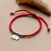 EverestArtStudios 925 Sterling Silver Beads Snowflake Elephant Red String Luck Bracelet