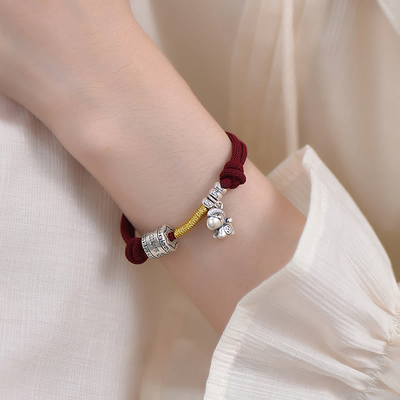 EverestArtStudios 999 Sterling Silver Year Of The Horse Lucky Bead Protection Red Rope Bracelet