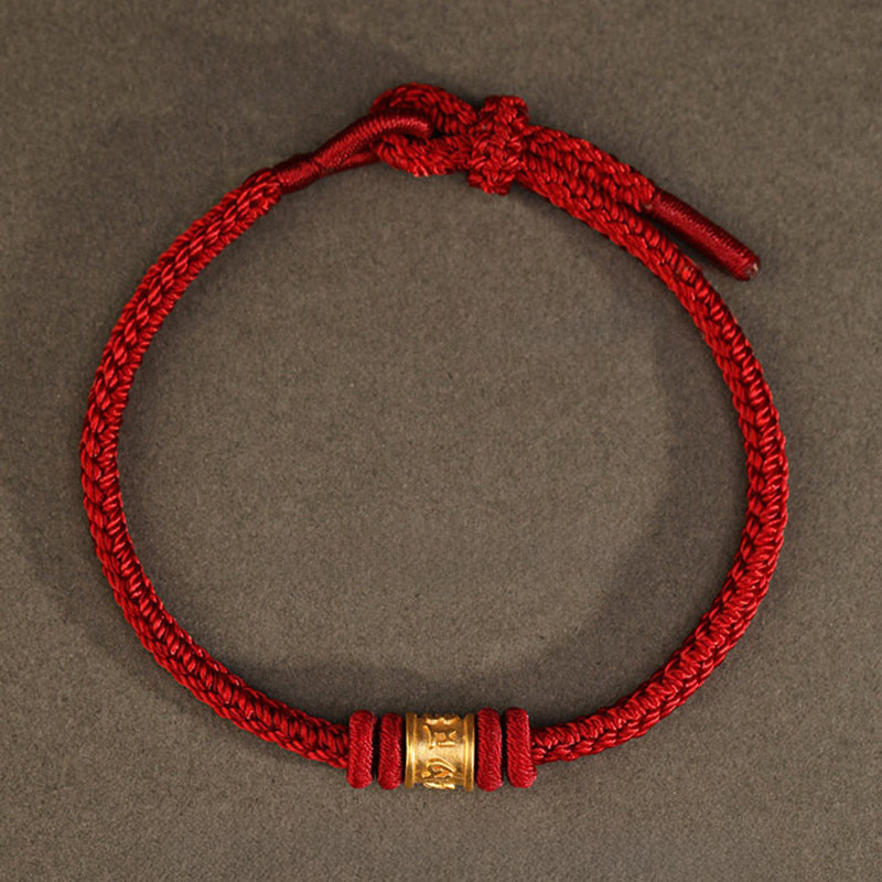 EverestArtStudios Tibetan Handmade 999 Gold Om Mani Padme Hum Fortune Protection Bracelet