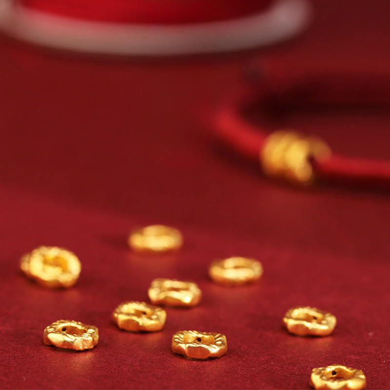 EverestArtStudios 999 Gold Ring Design Handmade Fortune Braided Red Cord Bracelet Anklet