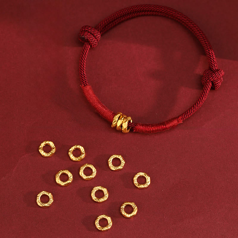 EverestArtStudios 999 Gold Ring Design Handmade Fortune Braided Red Cord Bracelet Anklet