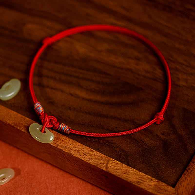 EverestArtStudios Red String Woven Nephrite Guardian Adjustable Cats Dogs Pet Collar
