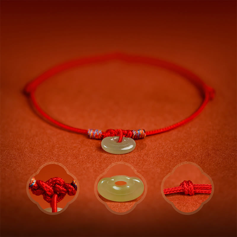 EverestArtStudios Red String Woven Nephrite Guardian Adjustable Cats Dogs Pet Collar
