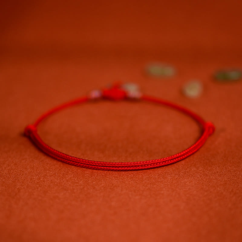 EverestArtstudios Red String Plaited Jade Protection Adjustable Cats Dogs Pet Collar