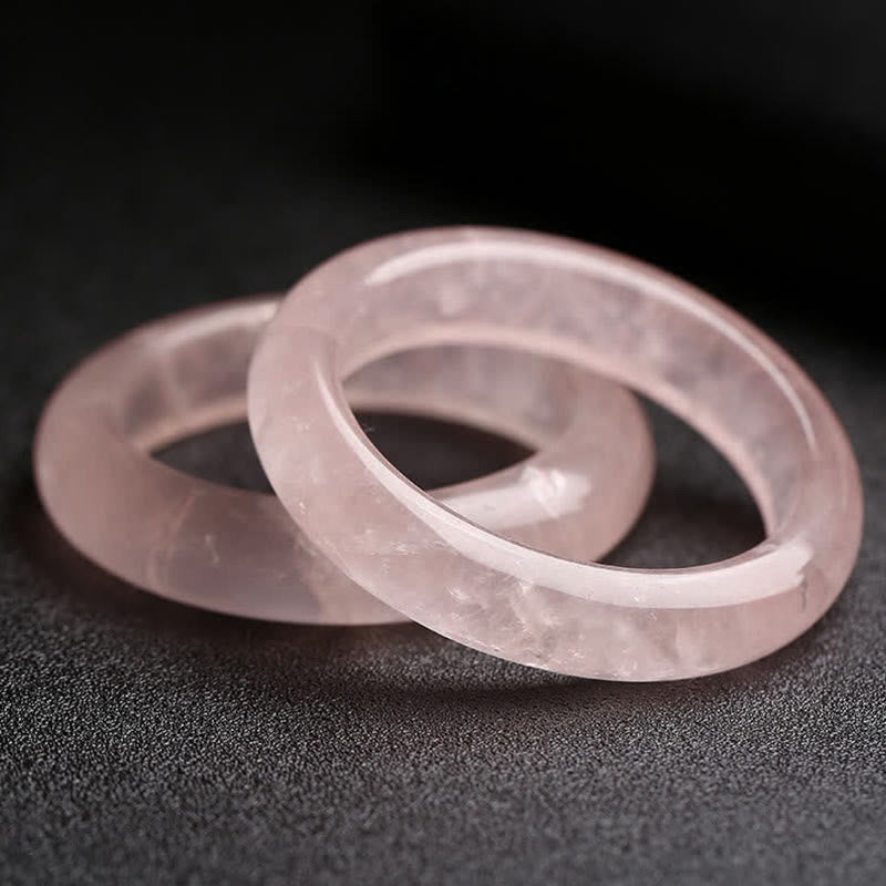 EverestArtstudios Natural Rose Quartz Love Caring Bracelet Bangle