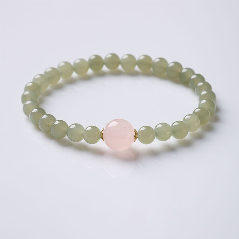 EverestArtstudios Jade Rose Quartz Harmony New Chinese Style Bracelet