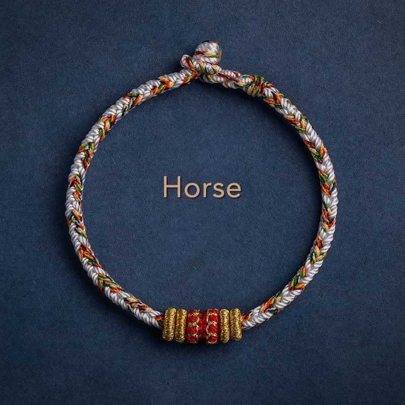 EverestArtstudios Tibet Handmade Chinese Zodiac Luck Strength Braided String Bracelet