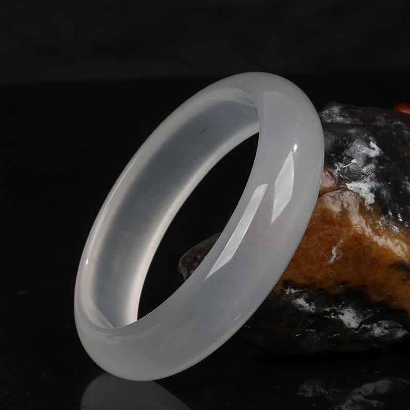 EverestArtstudios Natural Translucent Golden Silk Jade Wealth Luck Bracelet Bangle