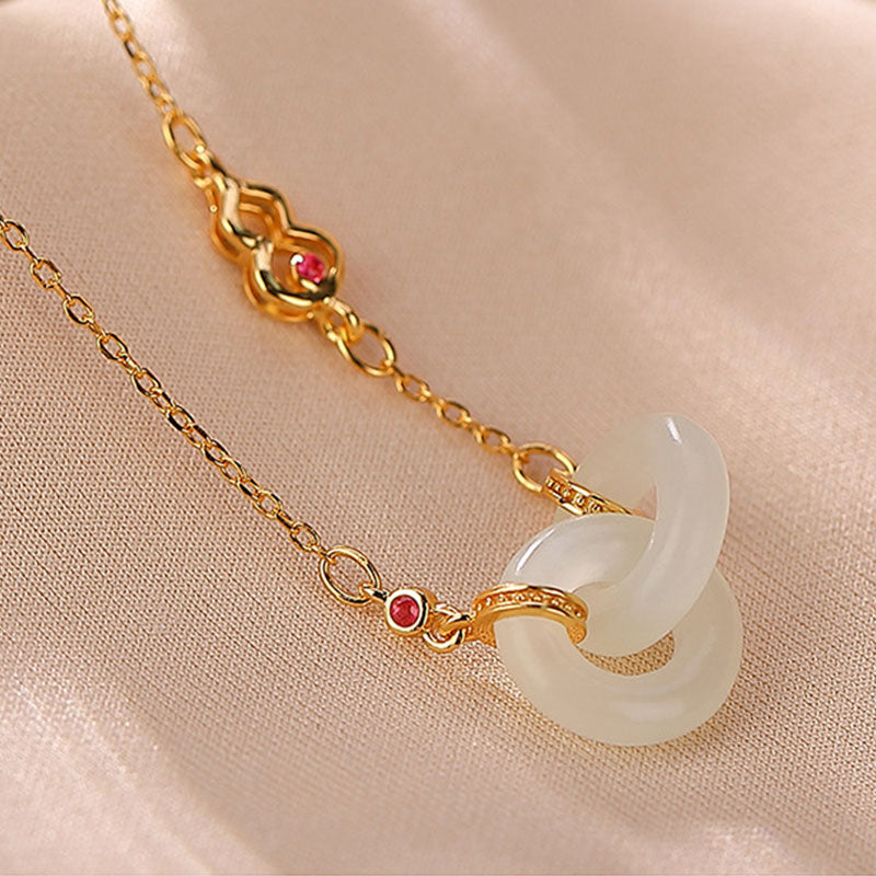 EverestArtstudios 925 Sterling Silver Round Jade Luck Prosperity Necklace Chain Pendant
