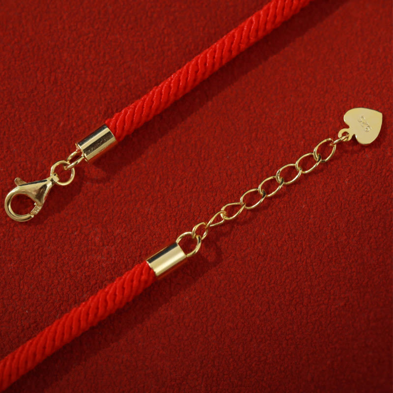 EverestArtStudios Dunhuang 925 Sterling Silver Lotus Drum New Beginning Red Cord Bracelet
