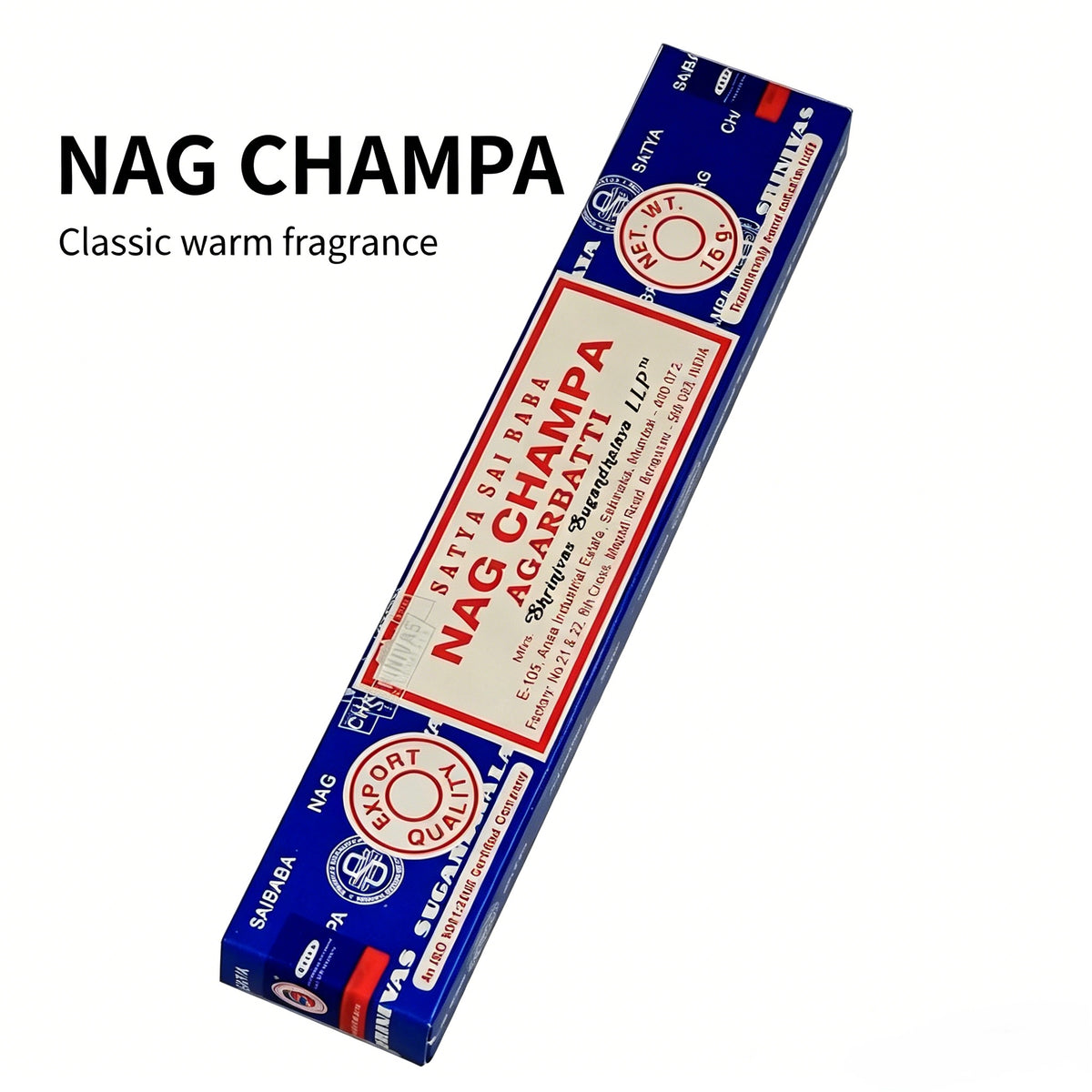 正宗 Nag Champa Sai Baba 线香 | 天然印度檀香与花香 | 15克 / 40克装 | 冥想与放松熏香