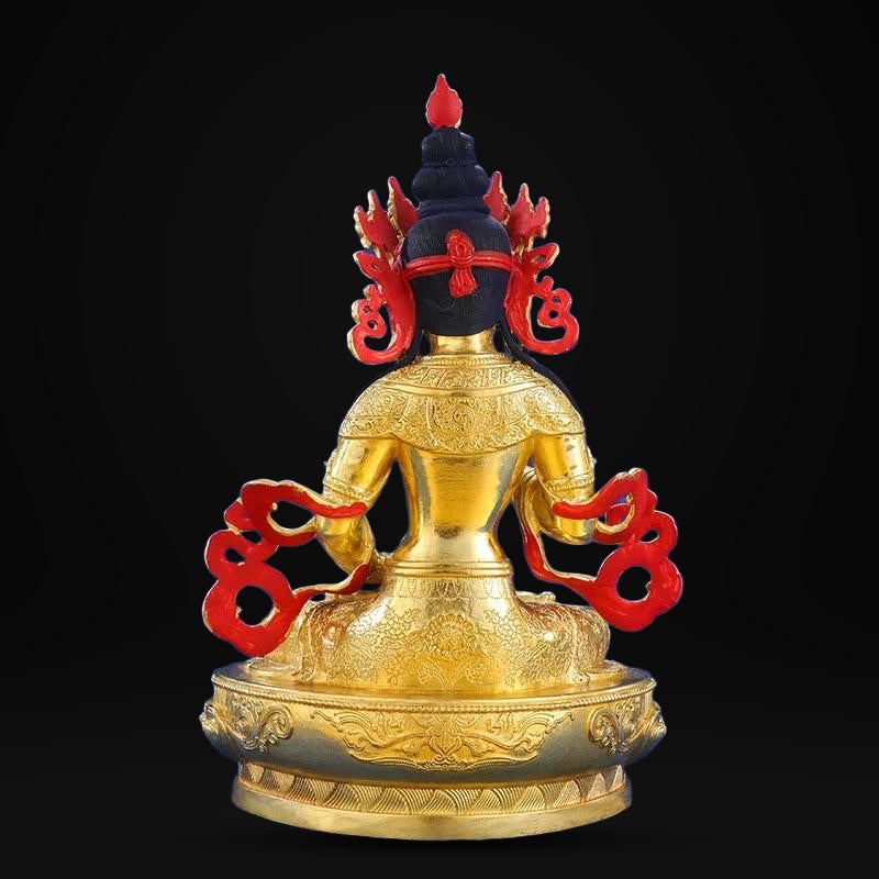 Vajrasattva Brass Statue – Full Gilded Nepal-Style Tibetan Buddhist Deity, 16cm / 21cm / 33cm (6.3” / 8.3” / 13”) Height