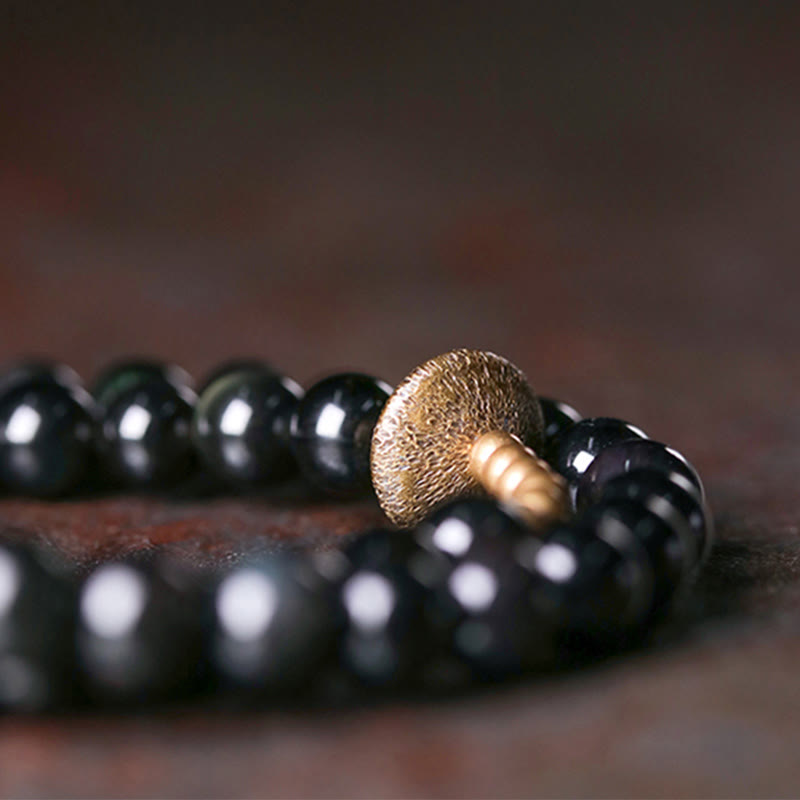 EverestArtstudios Rainbow Obsidian Copper Love Double Wrap Bracelet