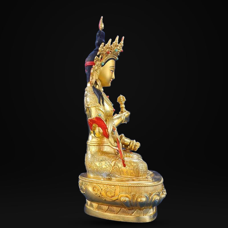 Vajrasattva Brass Statue – Full Gilded Nepal-Style Tibetan Buddhist Deity, 16cm / 21cm / 33cm (6.3” / 8.3” / 13”) Height
