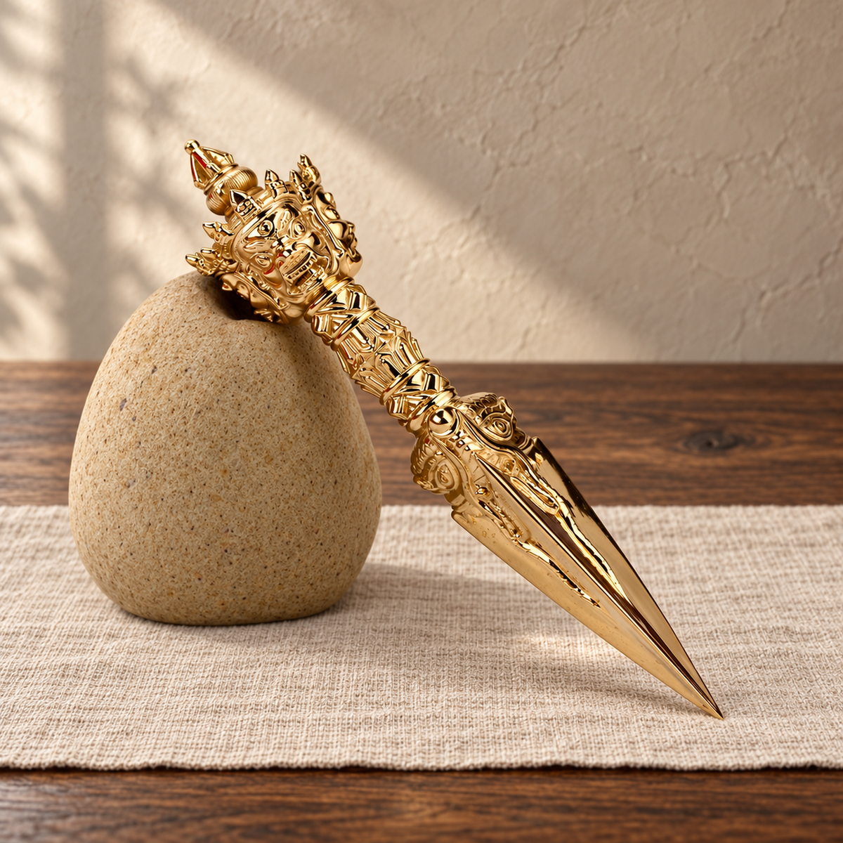 Phurba 10 cm, Polished Brass, Ornament Only