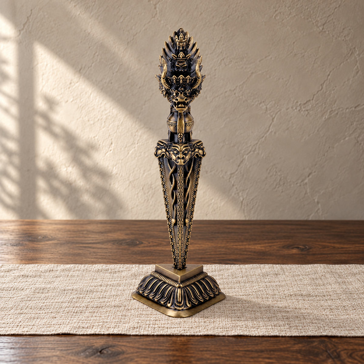 Yamantaka 15 cm, Antique Brass, With Stand