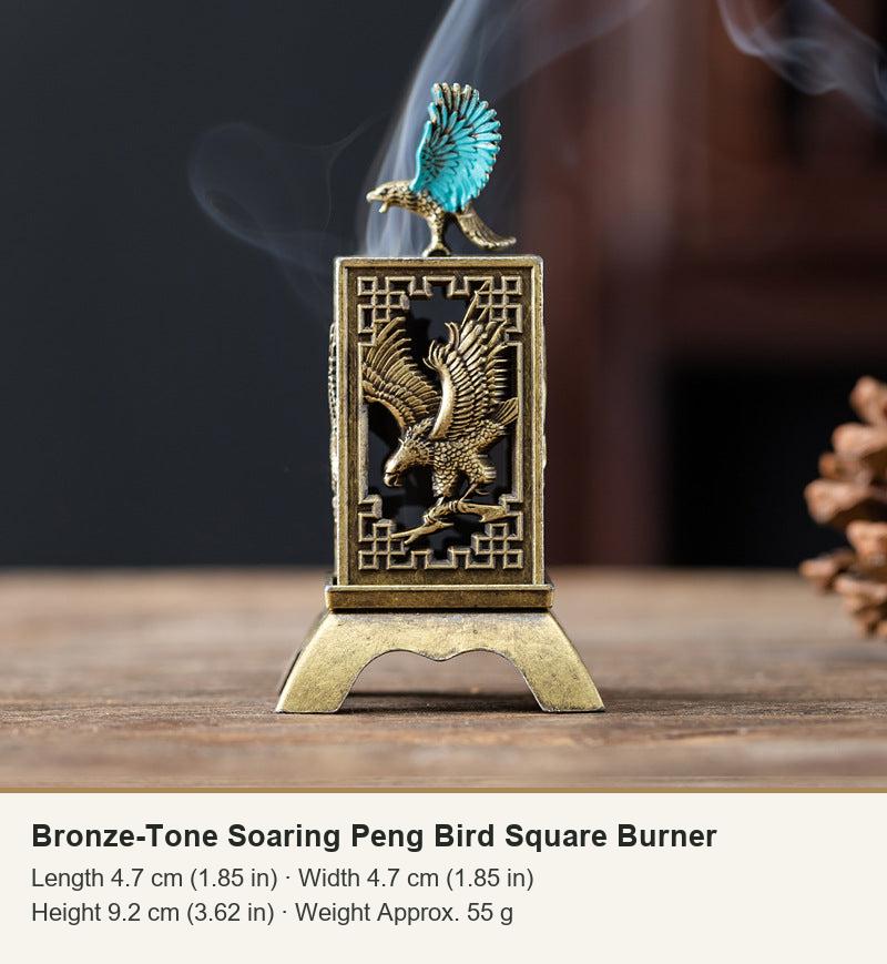 Bronze-Tone Soaring Peng Bird Square Burner