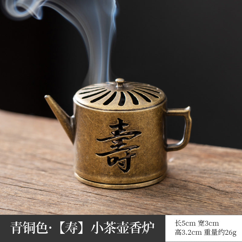 Xiangyun incense burner, hollow lotus burner, mini lotus seed aromatherapy burner, three-legged copper burner, porous Baolian lamp Boshan burner