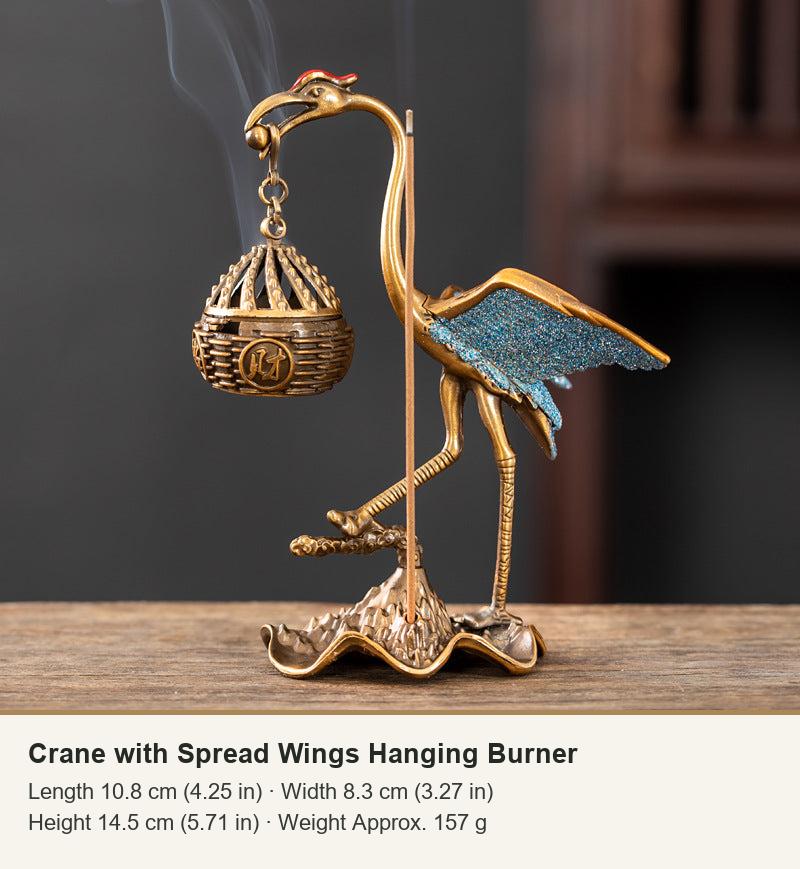 Crane with Spread Wings Hanging Burner