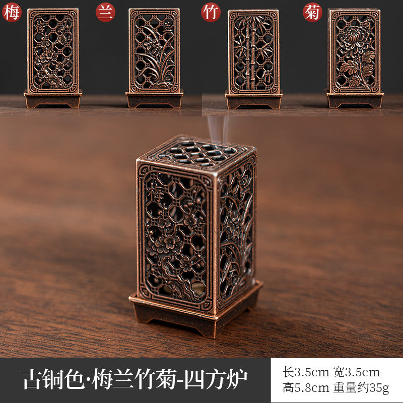 Cross-border explosive alloy creative small incense burner, auspicious cloud disk incense burner, incense road ornament, unicorn elephant tiger three-legged tripod burner