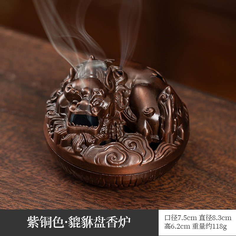 圣诞老人麋鹿香炉家用室内装饰摆件檀香盘香炉祥云小香炉工艺品香炉