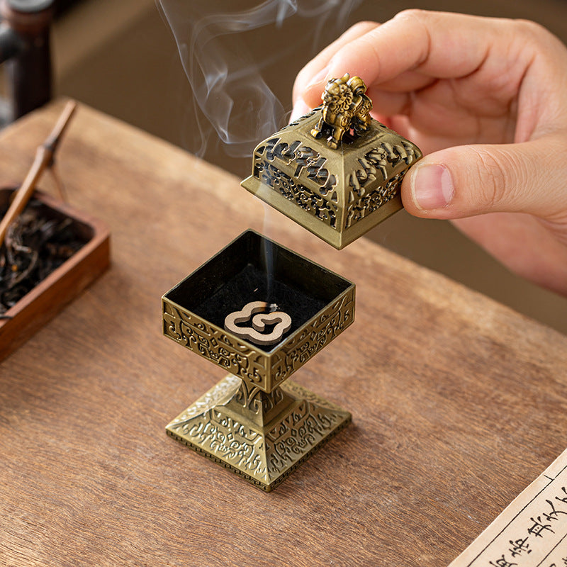 Cross-border explosion, Sifang Pixiu incense burner, tea ceremony ornament, Sifang unicorn tripod burner, Xiangyun aromatherapy burner, household sandalwood burner