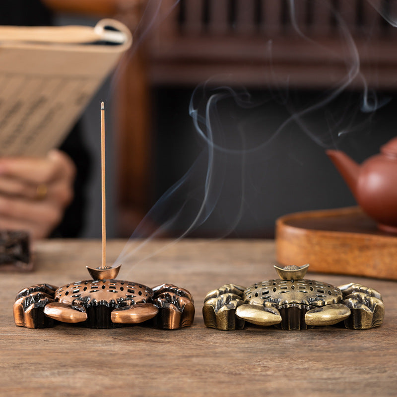 Creative crab plate incense burner indoor household aromatherapy burner tea ceremony ornament windfall ingot line incense insert handicraft tea pet