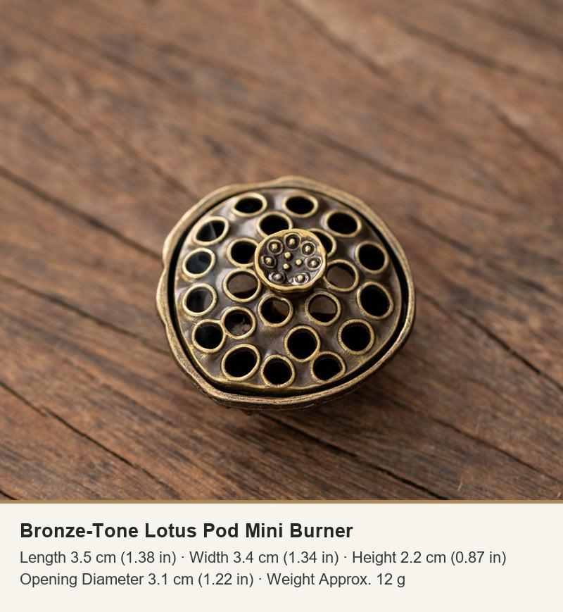 Bronze-Tone Lotus Pod Mini Burner