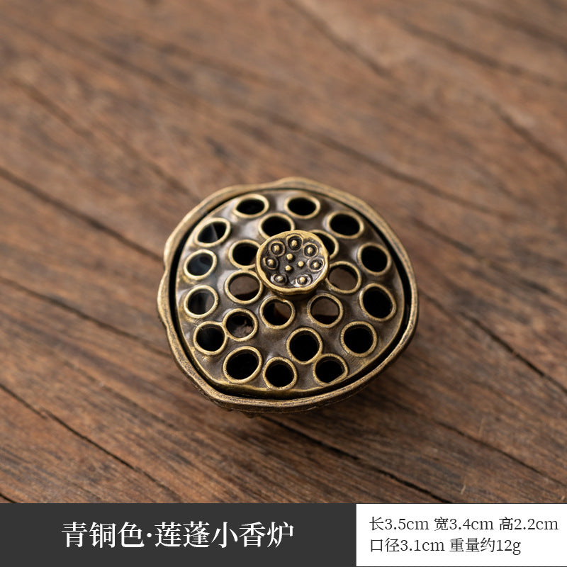 Manufacturer wholesale alloy small incense burner retro Zen Boshan small incense burner household dragon and phoenix plate incense burner incense ornament
