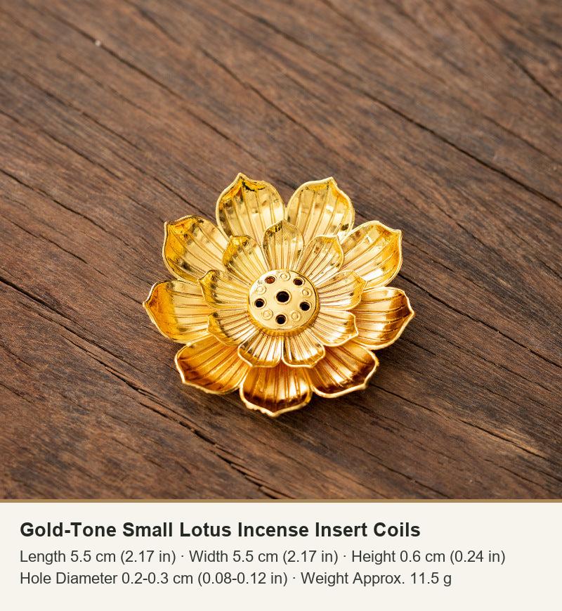 Gold-Tone Small Lotus Incense Insert Coils