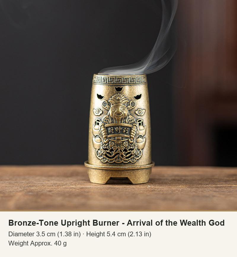 Bronze-Tone Upright Burner - Arrival of the Wealth God