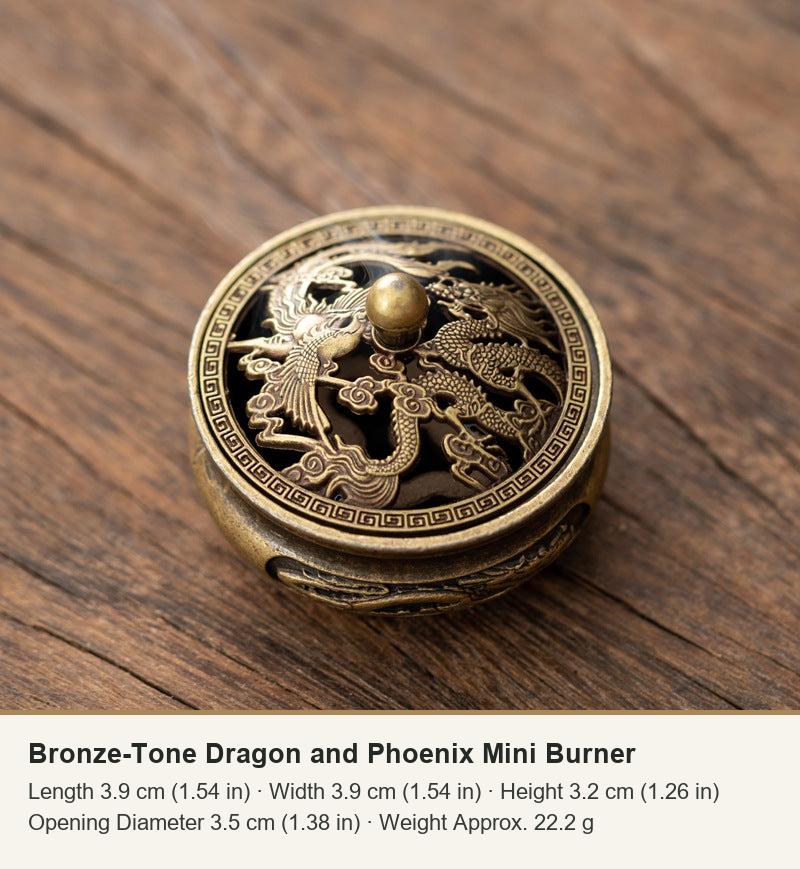 Bronze-Tone Dragon and Phoenix Mini Burner