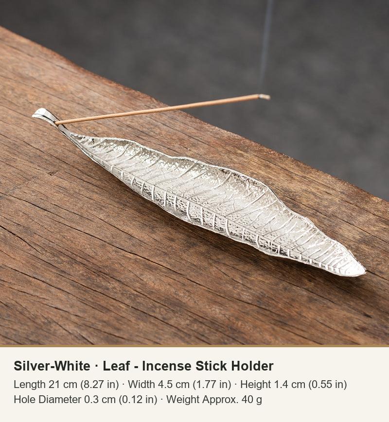 Silver-White  ·  Leaf - Incense Stick Holder