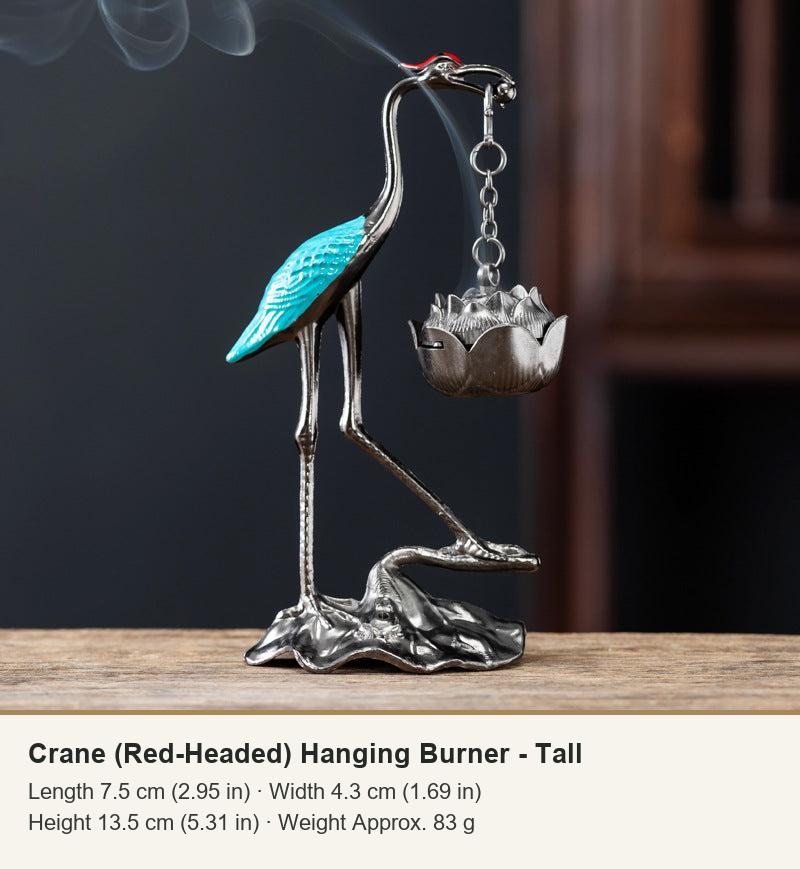Crane (Red-Headed) Hanging Burner - Tall
