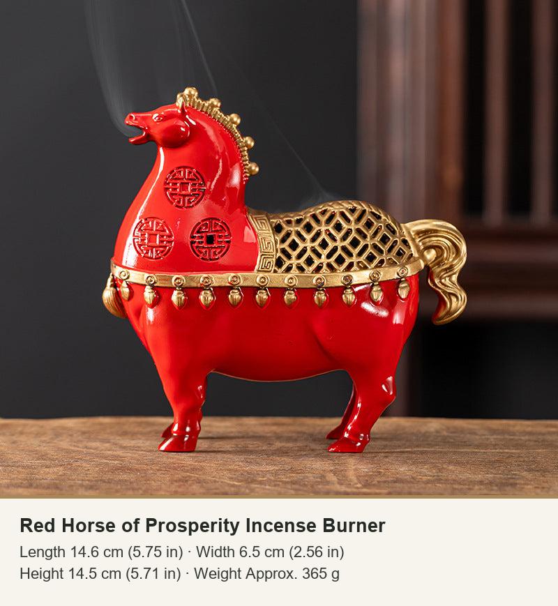 Red Horse of Prosperity Incense Burner